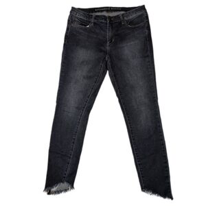 Articles Of Society Frayed Crop Denim Jeans Dark Blue Wash Size 30